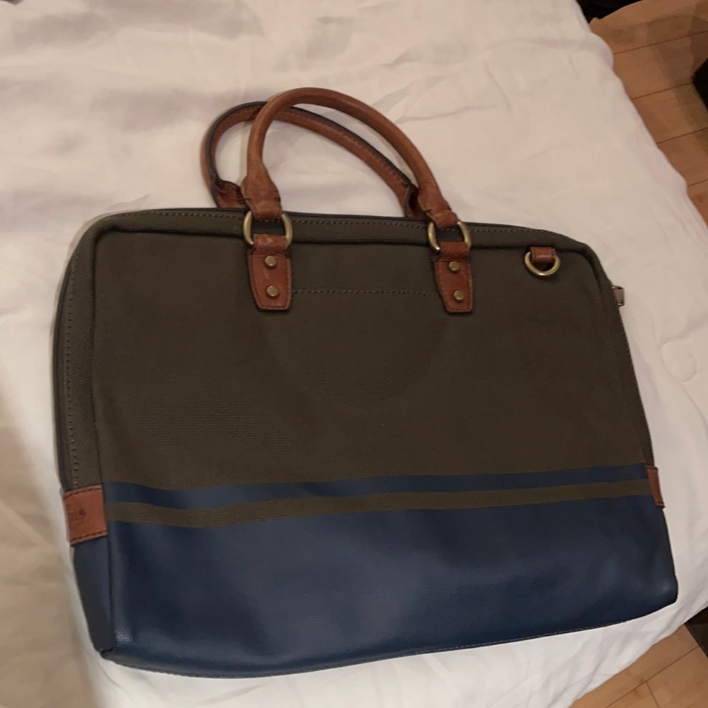 Fossil briefcase. Coated canvas.